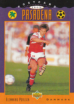Flemming Povlsen Denmark Upper Deck World Cup 1994 Eng/Ita Postcard from Pasadena #UD02